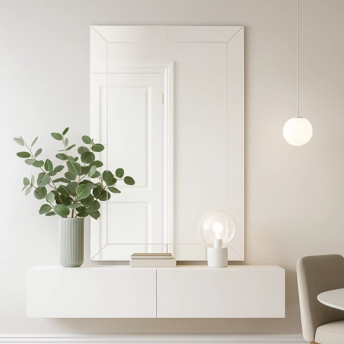 Lustro kryształowe glamour w lustrzanej ramie - PERLA OptiWhite